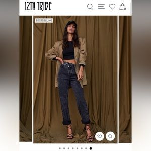 12th Tribe Dylan Black Asymmetrical Jeans